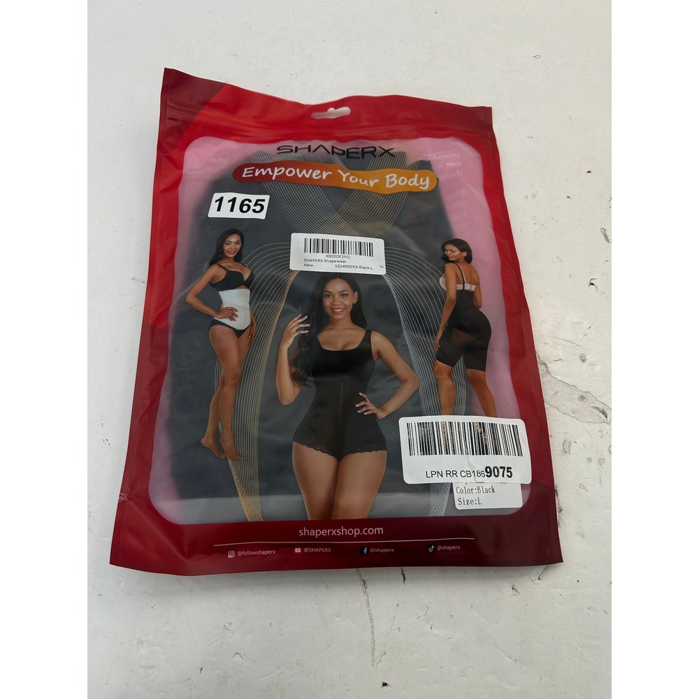 SHAPERX Shapewear Bodysuit Womens L Black